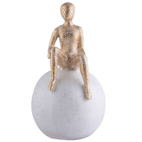 Men Sitting on Ball Showpiece for Home Decor Showpiece, Atlas Sculpture for Office Table Décor multicolour - Image 4