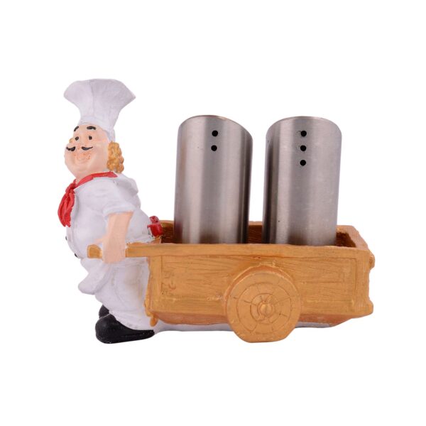 Resin Chef Figures Decorative Ornaments,Kitchen Decor,Cook Café Bar Statue, French Chef Figurines with Tray Message Board-1 - Image 3