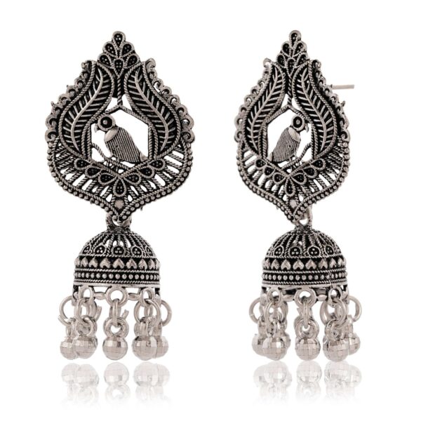 Women's Indian Bollywood Stylish AZ838-OXidised Earrings Traditional Ethnic Jhumka/Jhumki Earrings for Women Unique Design -AZ838-OX-ER5 - Image 4