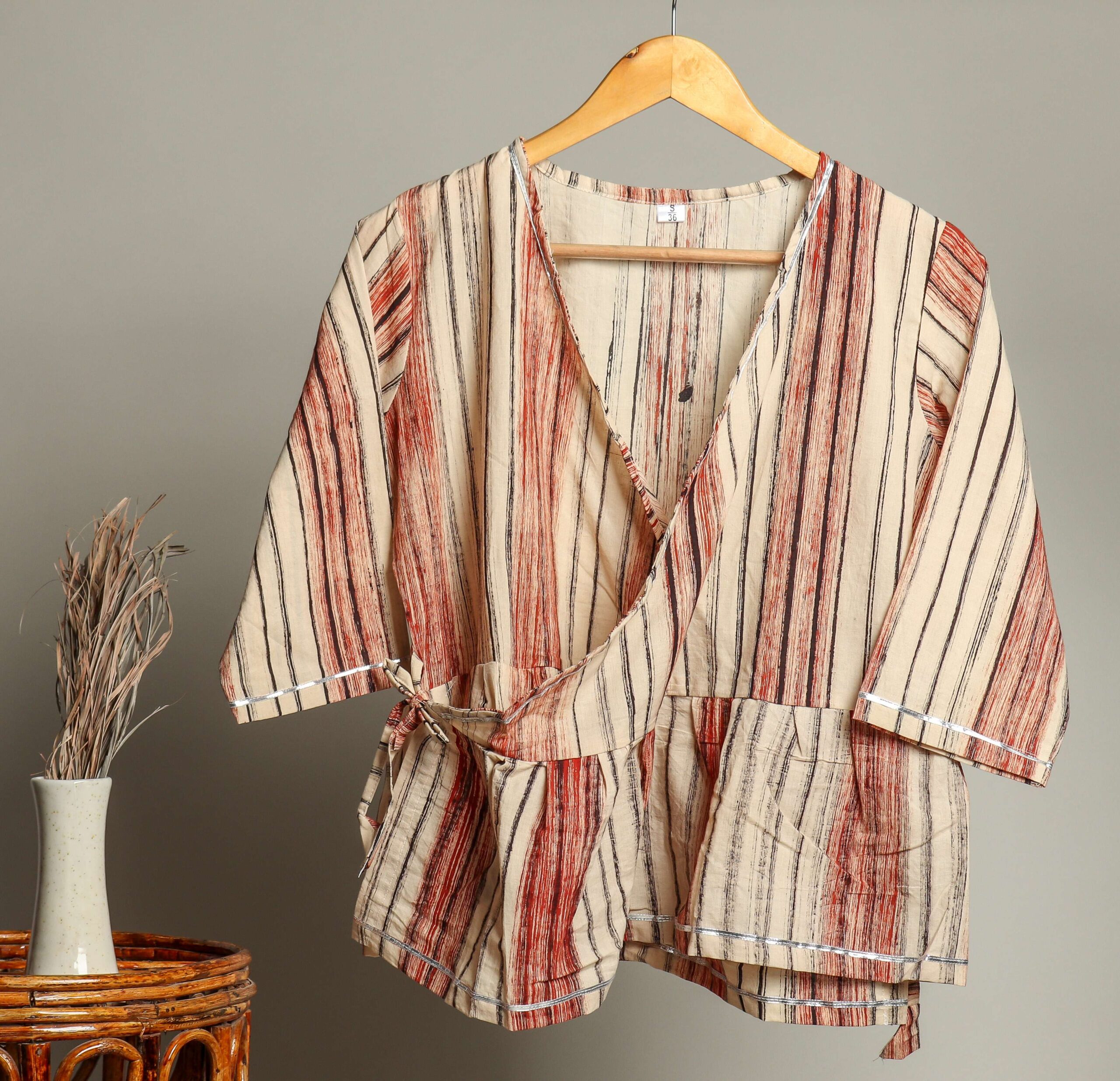 Handmade Block Print Cotton for Women ? Ethnic Floral Printed Top with Long Sleeves